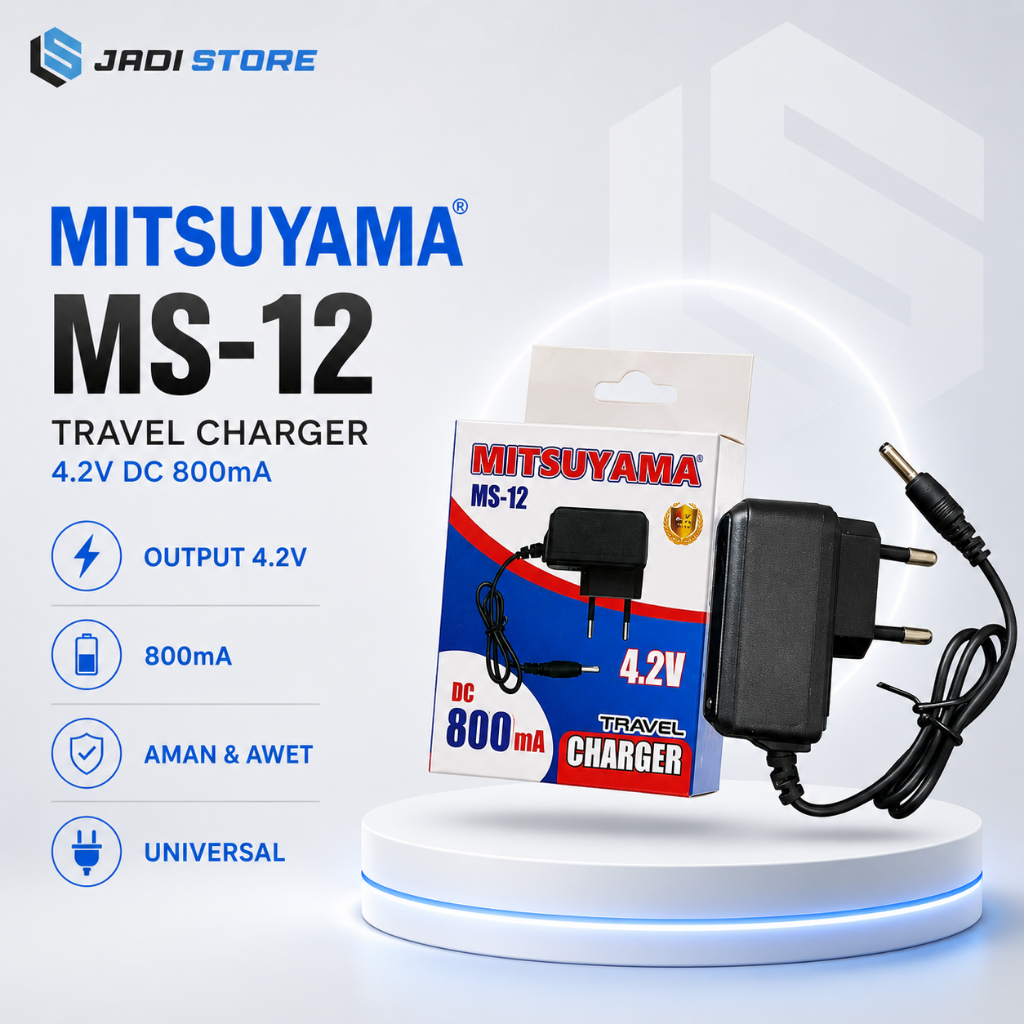 MITSUYAMA Adaptor Headlamp Charger Senter Kepala SWAT Jack Kecil 3.5mm 4.2V DC 800mA Charger Lampu S