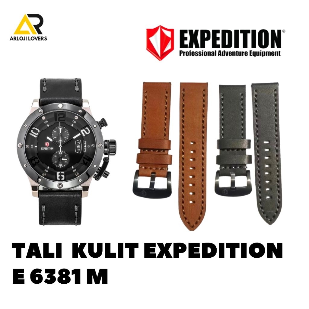 Tali / Strap Kulit Jam Tangan Expedition Type E6381M Original