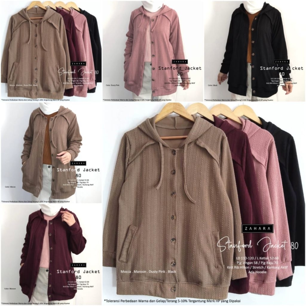BISA COD Stanford Jaket Hoodie Zahara Realpict