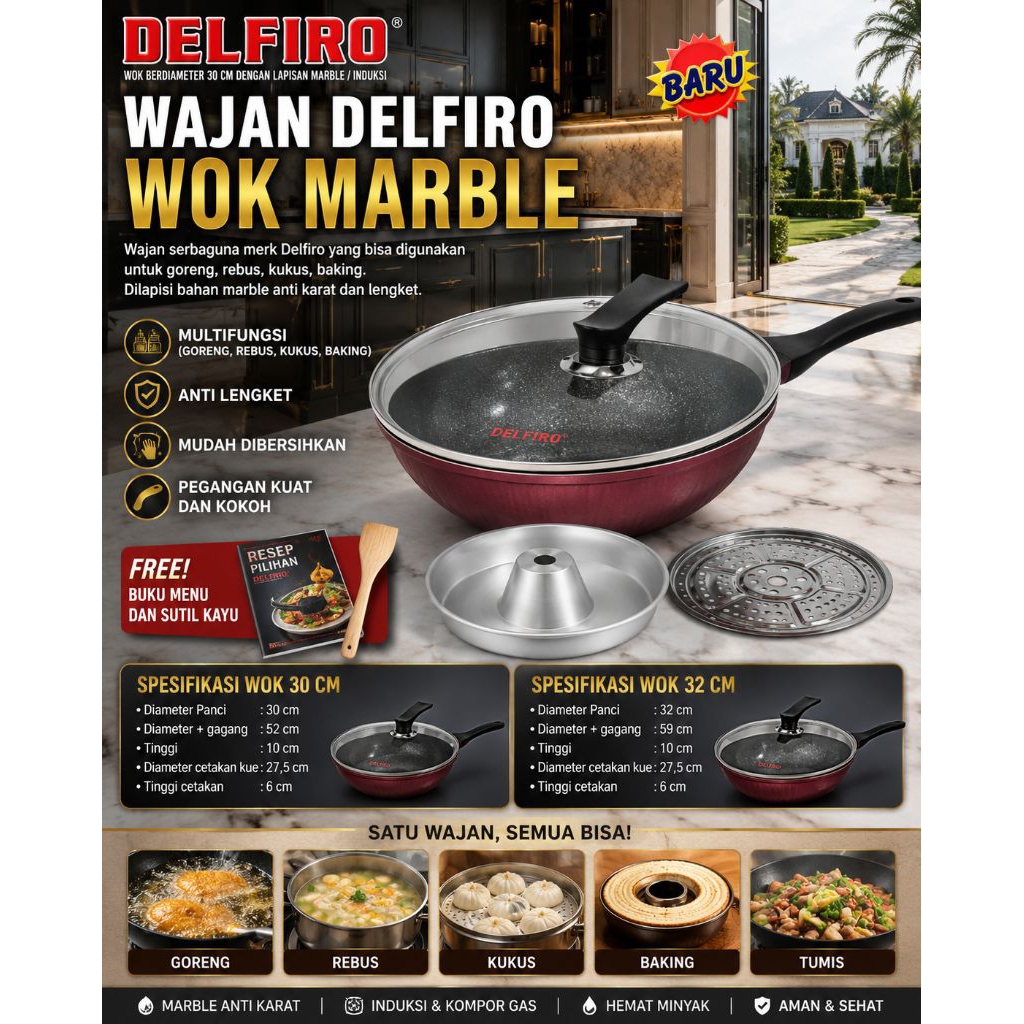 wajan serbaguna Delfiro 30 cm