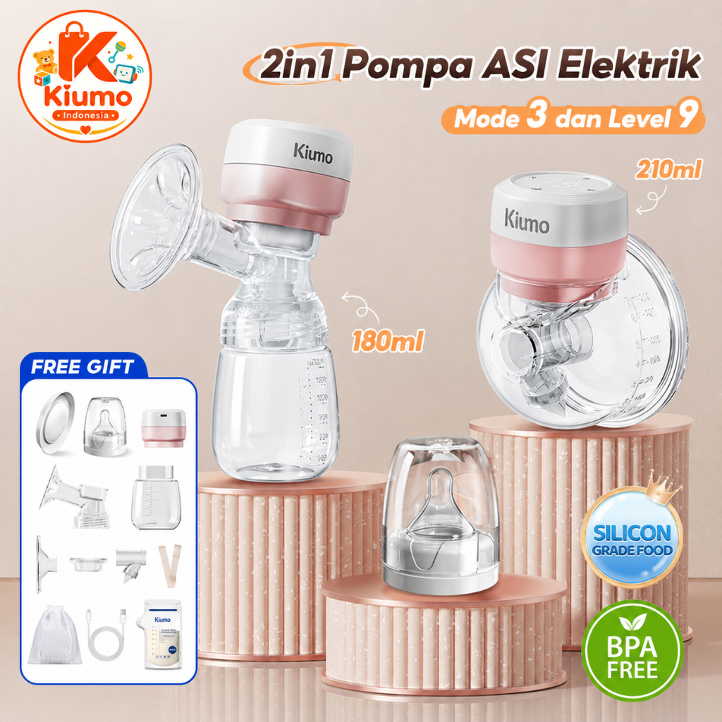 Kiumo breast pump handsfree pomping asi portabel pompa asi bayi baru lahir hisap kuat 3 mode