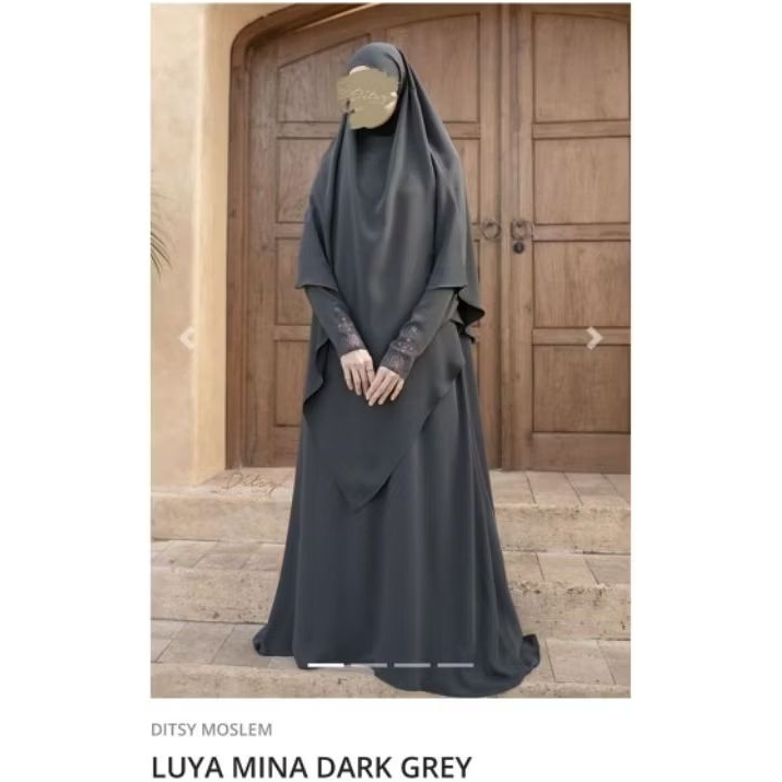 DITSY MOSLEM MEI 2026 LUYA BLACK DARK CHERRY GREY (NIGHTGOWN & LITTLE NIGHTGOWN) SIZE 1 2 3 4 5 6 XS