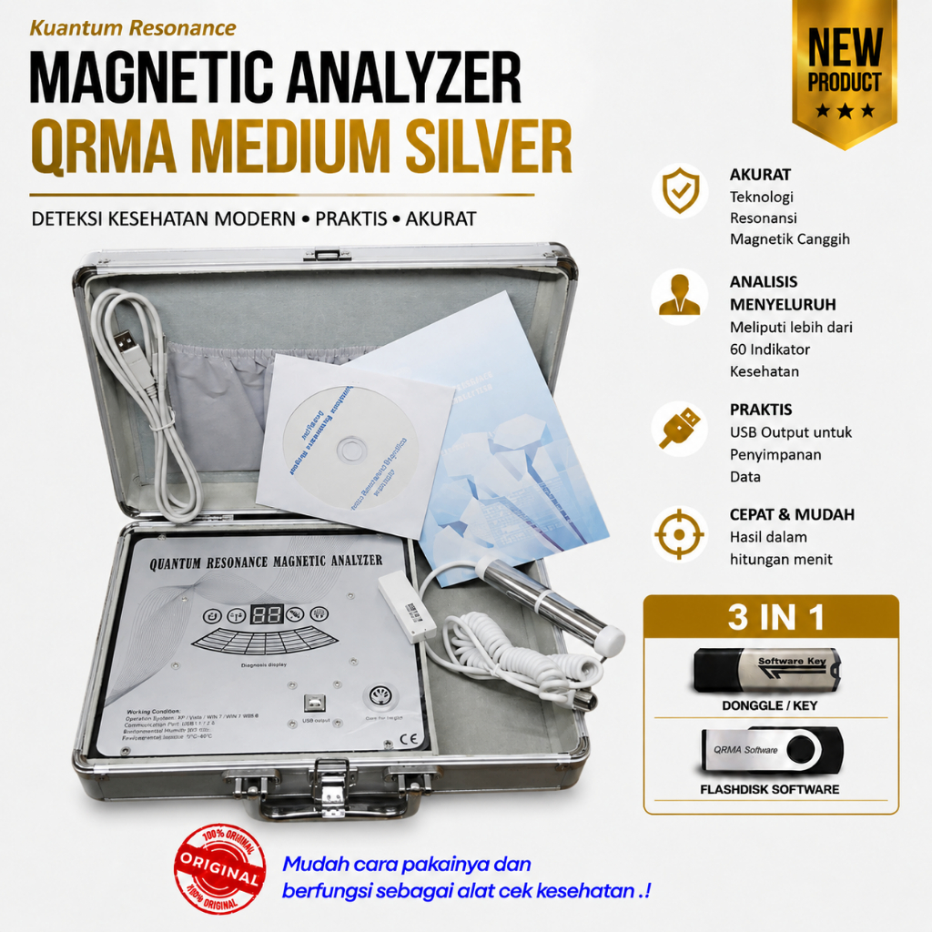 QRMA Kuantum Resonance Magnetic Analyzer Quantum Medium SILVER VERSI BARU Garansi 2 Tahun Software B