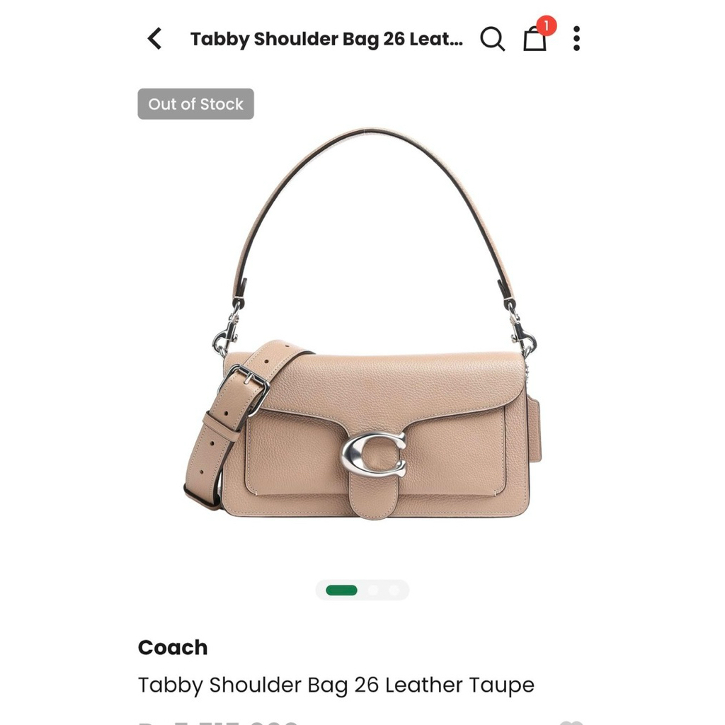coach tabby shoulder bag taupe original sling bag clutch tas