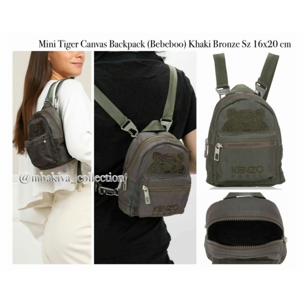KNZ Mini Canvas Backpack (Bebeboo) Khaki Bronze