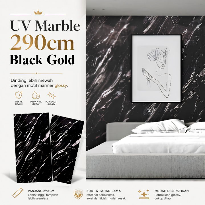 PVC Marmer UV Marble Panel Pelapis Dinding Motif Natural