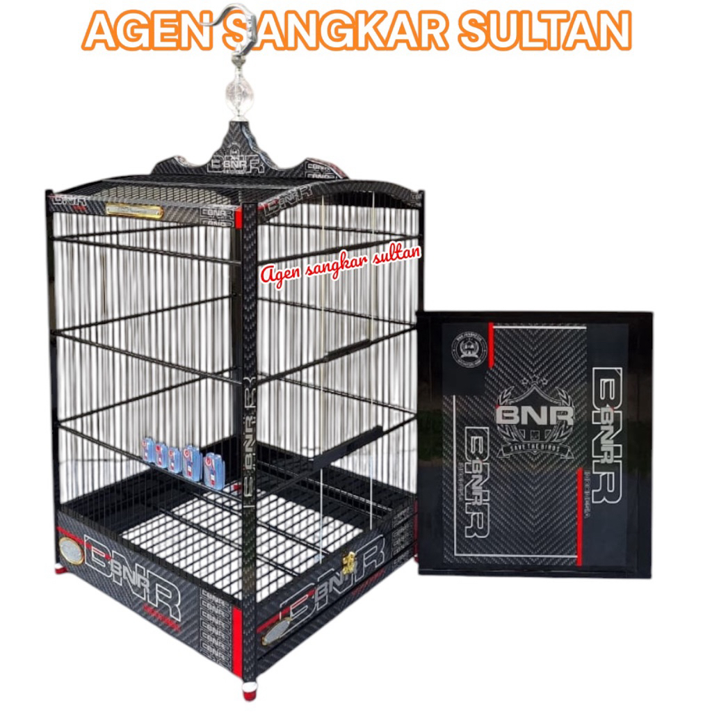 SANGKAR KANDANG KOTAK DECAL BnR BLACK CARBON