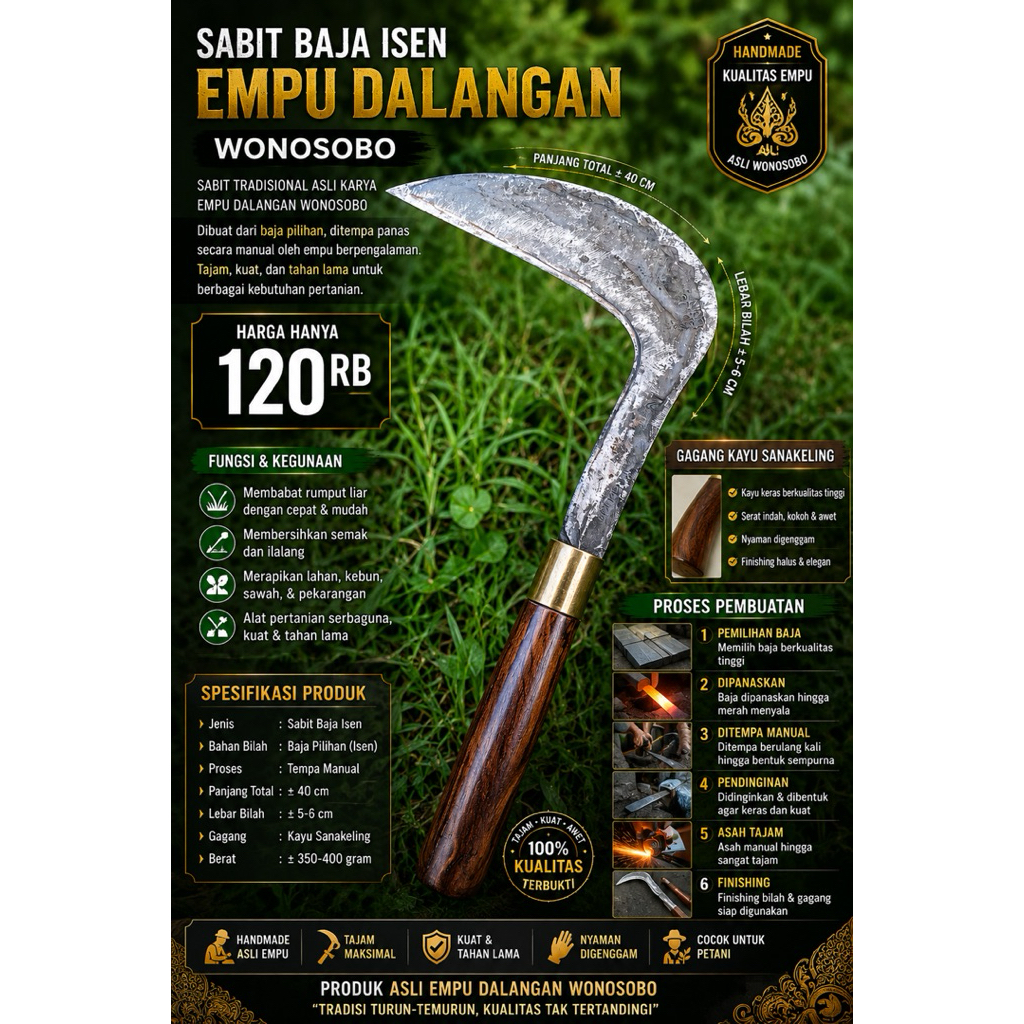Sabit baja isen congok, cap mata asli wonosobo