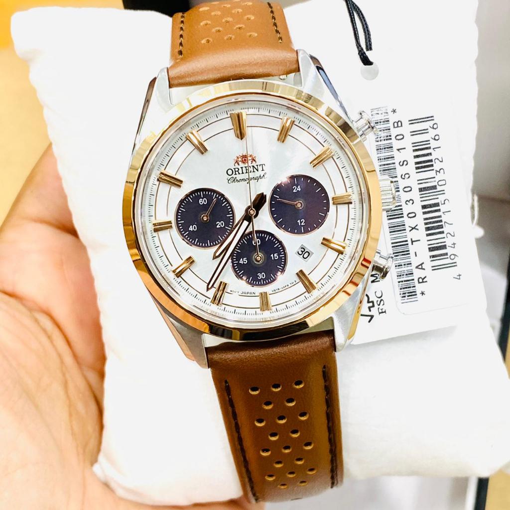 Jam Tangan Pria Orient Contemporary RA-TX0306S Chronograph Solar Powered Original