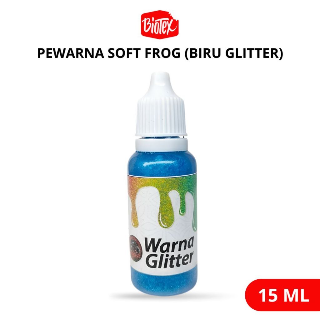 Biotex PEWARNA LATEKS 15 ML BIRU GLITTER - Latex Latek Soft Frog Sofrog