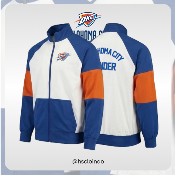 Jaket Basket XS-5XL OKLAHOMA CITY THUNDER OKC NBA Basketball Western Conference Team Tracktop Jacket