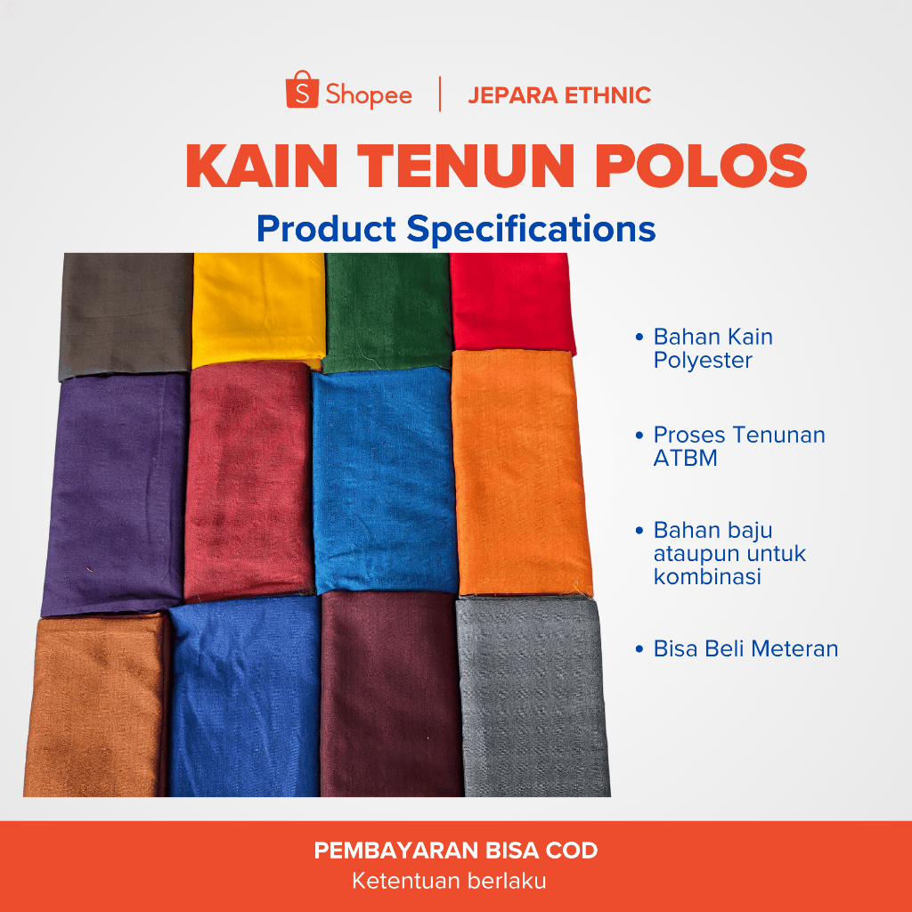 Kain Tenun Polos Meteran, Kain Tenun ATBM, Kain Polosan Premium
