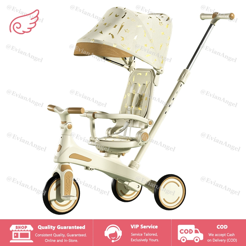 EVIANANGEL Sepeda Roda Tiga Tricycle Stroller Baby Sepeda Anak Lipat Pedal Baby Stroller Sepeda Anak