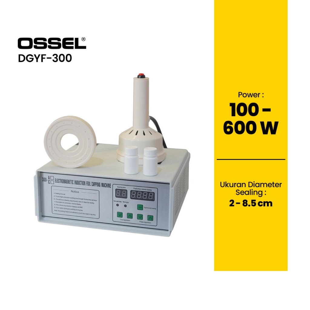 OSSEL Induction Sealer Machine Mesin Segel Tutup Botol Induksi Segel Botol sambal Plastik DGYF-300