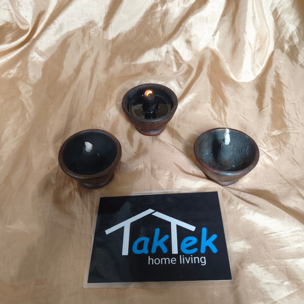 LILIN MINYAK GORENG / JELANTAH TANAH LIAT SUMBU TRADISIONAL LAMPU TEPLOK UBLIK DIMAR TEMPAT