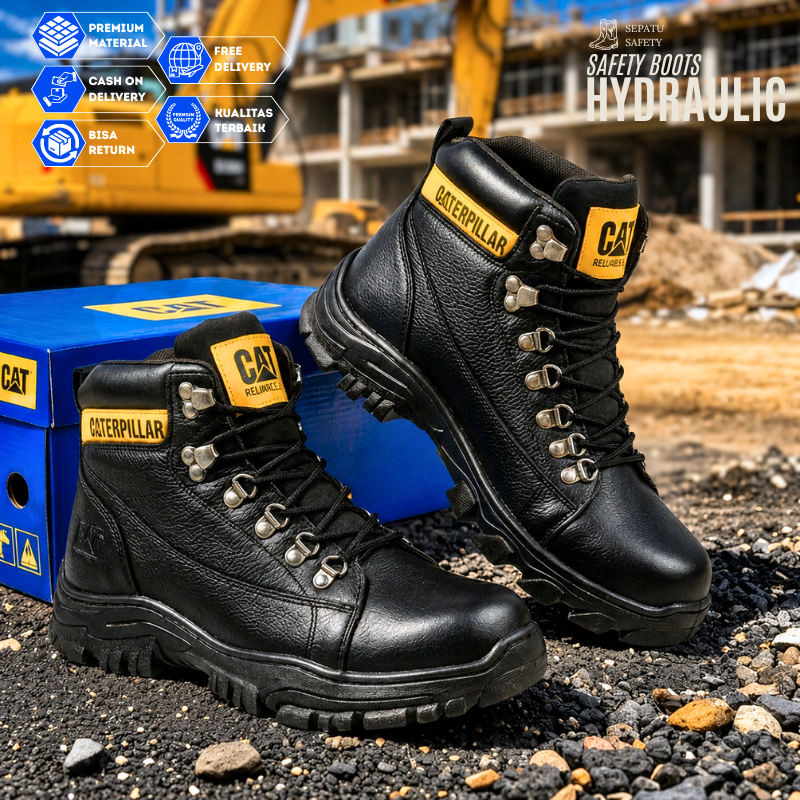 Sepatu Safety Pria Ujung Besi - Sepatu Safety Outdor Kerja Lapangan Proyek Bangunan