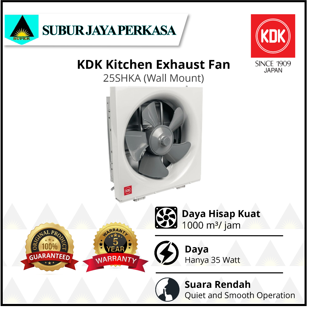 KDK 25SHKA Exhaust Fan Dinding Dapur Kipas Hisap 10 Inch 25cm