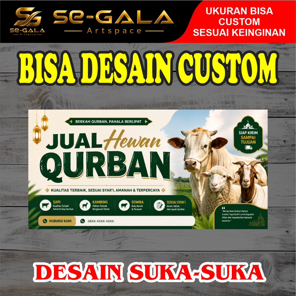 Spanduk Banner Qurban Idul Adha, Hewan Qurban, Pantia Kurban Sapi Domba Kambing