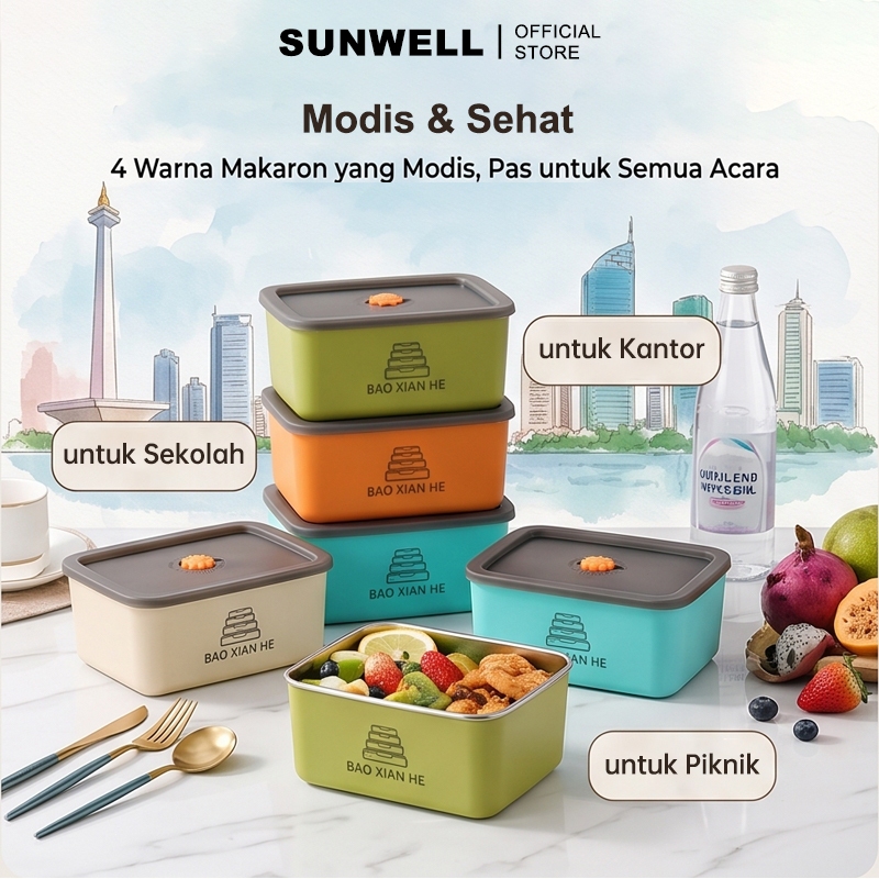 Lunch Box Anak SUS316 Stainless Anti Tumpah Food Box