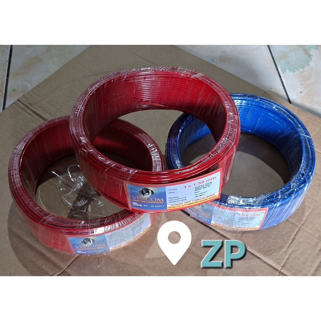 Kabel listrik kabel NYA 1,5mm Visicom orisinal full tembaga ,kabel kawat tunggal 1,5