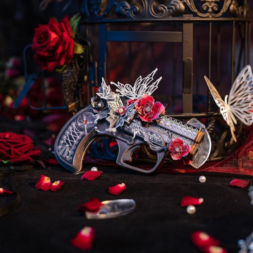 MOGADA - MY-N019 Mainan Puzzle 3D Metal Rose Of The Night Edukasi DIY Kayu Logam Warna Derringer-ros