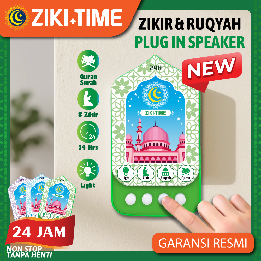 ZIKI TIME Speaker Quran Mini Colokan Rumah 64 Surah Al Quran Pilihan Zikir Harian Ruqyah