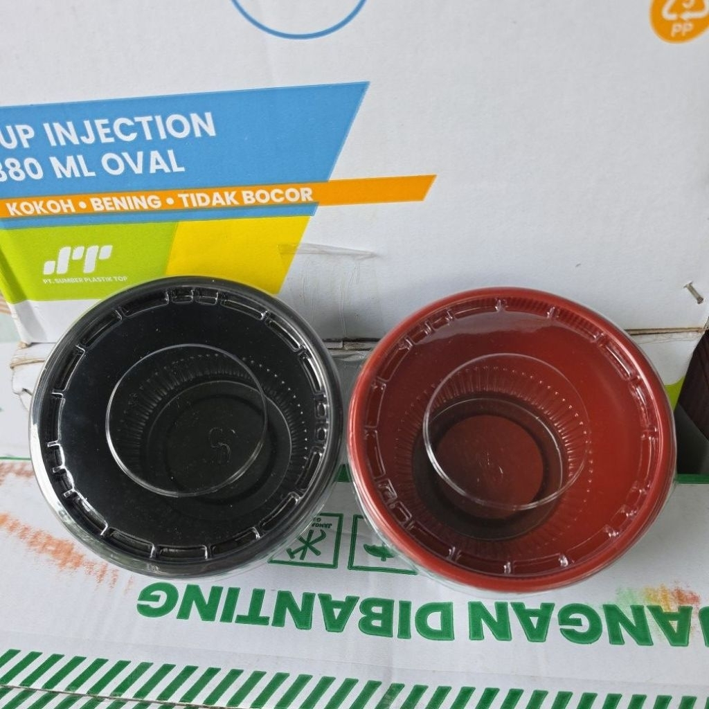 DONBURI BOWL / BOWL BENTO PLASTIK SIZE- M/L FULL BLACK/RED BLACK 25SET