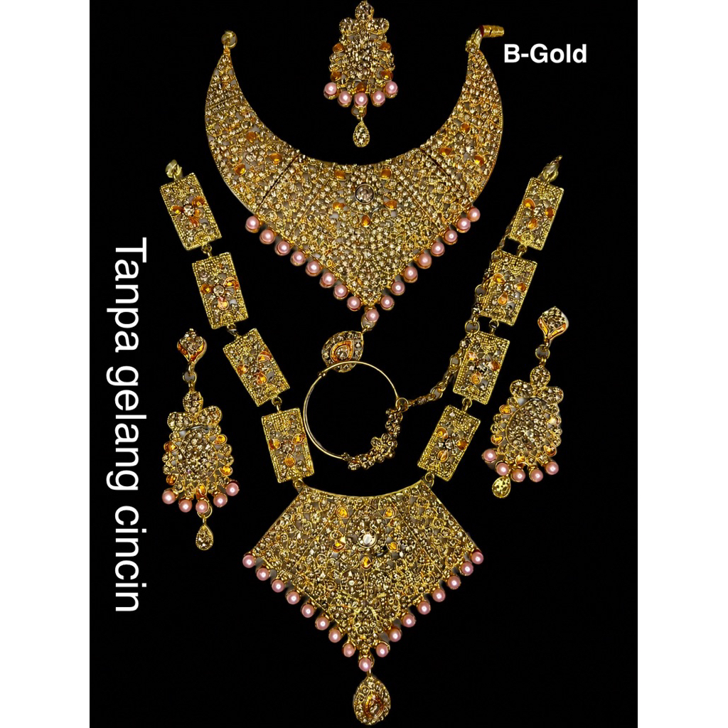 KALUNG SET PENGANTIN INDIA/BRIDAL SET PENGANTIN INDIA/PERHIASAN INDIA SILVER/GOLD/MARUN GROSIR