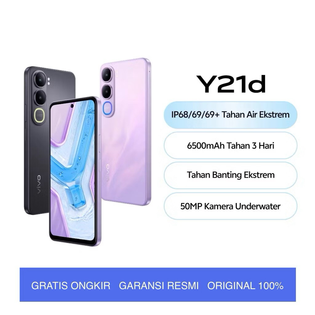 vivo Y21d (4/128 - 6/128 - 6/256 - 8/128) Extended RAM - Unisoc T7225 - 50MP Dual Camera - IP68/69/6