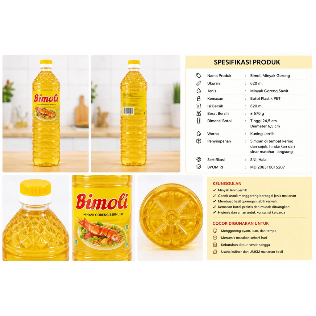 Bimoli Minyak Goreng Botol 620 ml
