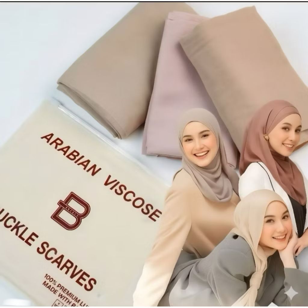 Pashmina Viscose Arabian Buckle , Hijab Viscose Arabian bahan lembut ringan