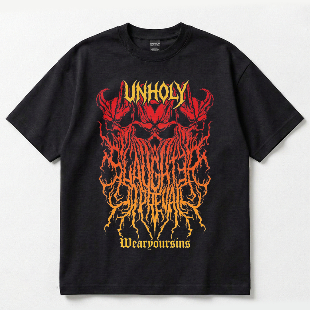 UNHOLY Kaos Katun Combed 24s Tebal - Semi Oversized - Kaos (D35)