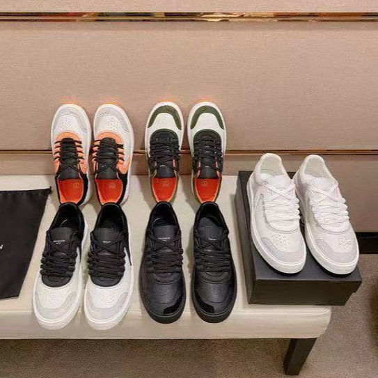 BALMAIN Sepatu olahraga pria dengan tali atmosfer sederhana Sepatu kasual berganda untuk belanja
