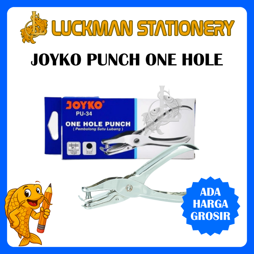 JOYKO PU-34 ONE HOLE PAPER PUNCH / PEMBOLONG KERTAS SATU LUBANG / PERFORATOR / PERVORATOR
