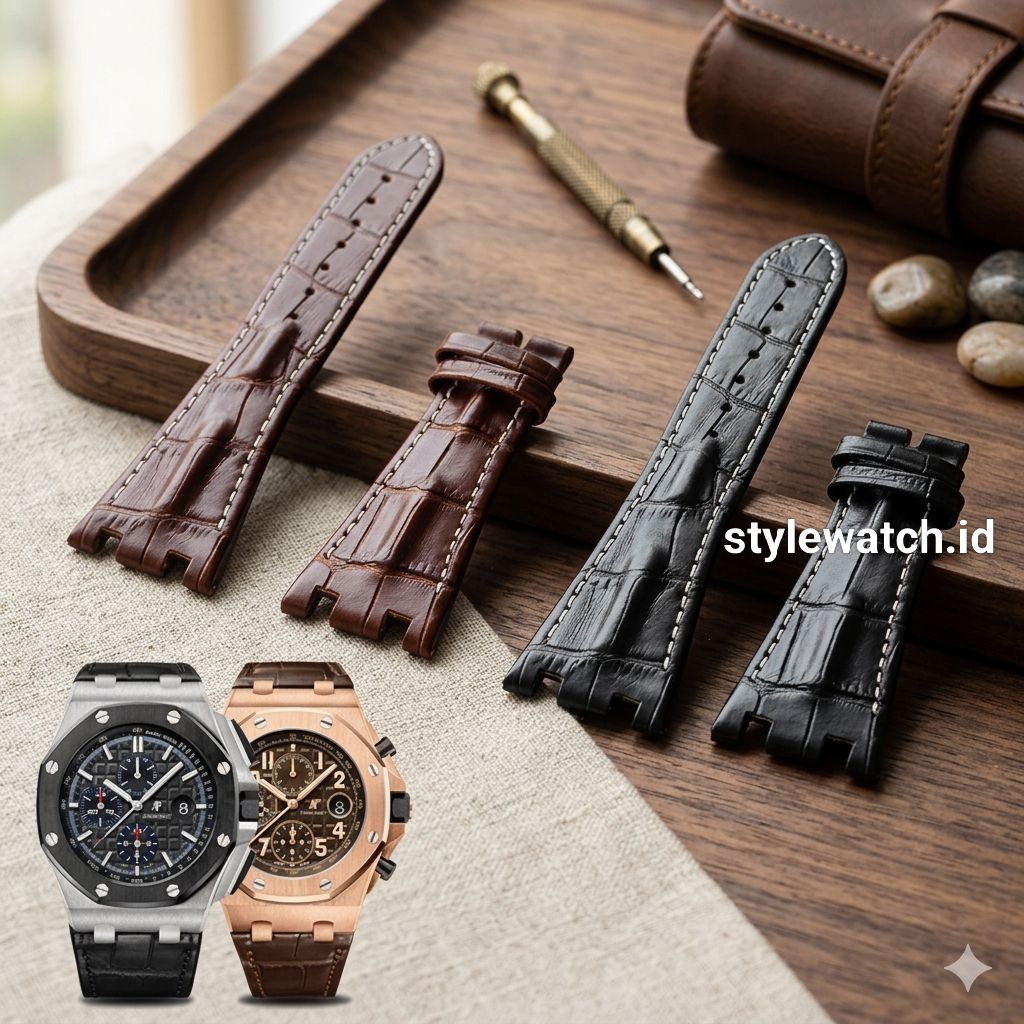 Strap Tali Jam Tangan Pria AP Audemars Piguet Kulit Uk 28mm