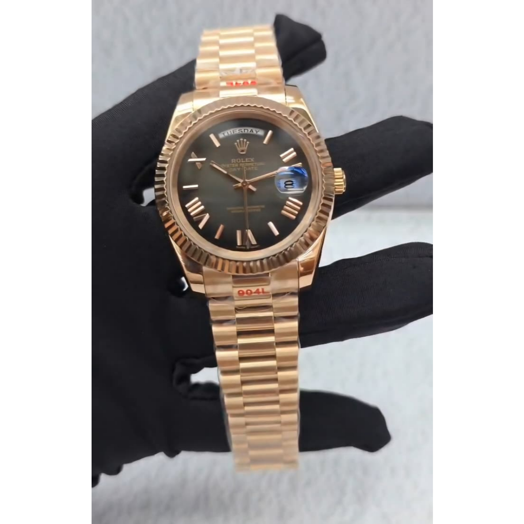 New Jam tangan luxury pria rolex Day Date slate ombre dial 40MM Automatic
