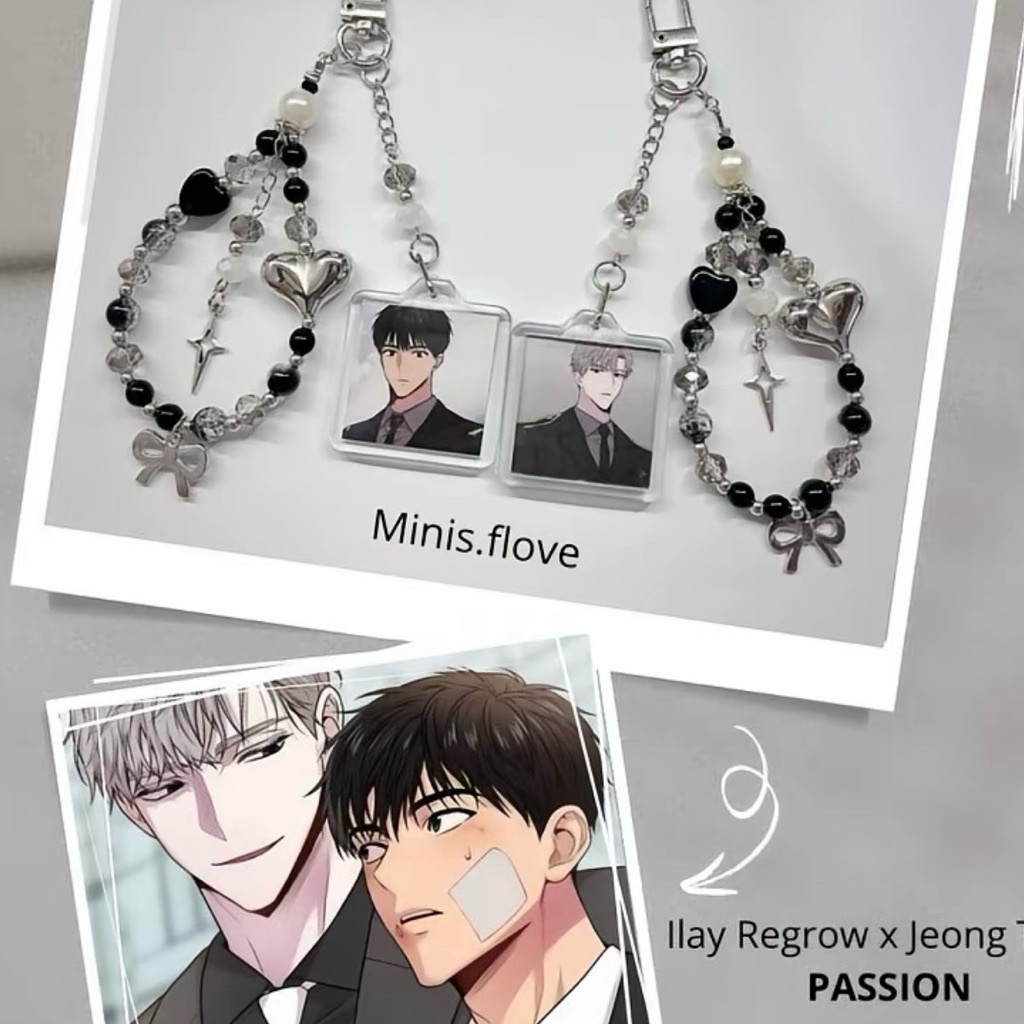 PASSION TWO SIDED KEYCHAIN / Ilay Riegrow X Jeong Taeui / Manhwa Payback / Keychain / Bagcharm / Gan