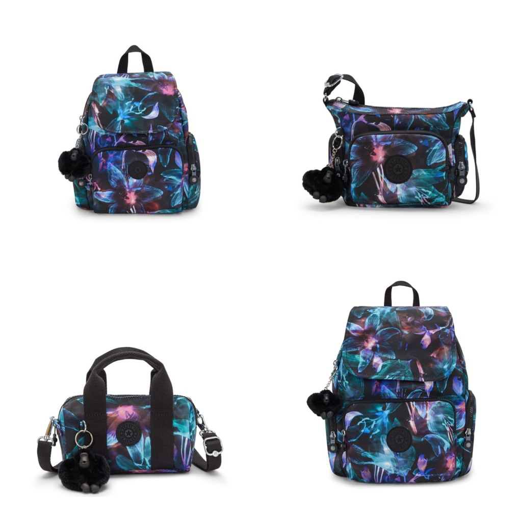 Kipling Japan Original Tas Wanita Floral Backpack Sling Bag Mini Bag Nylon Premium Casual