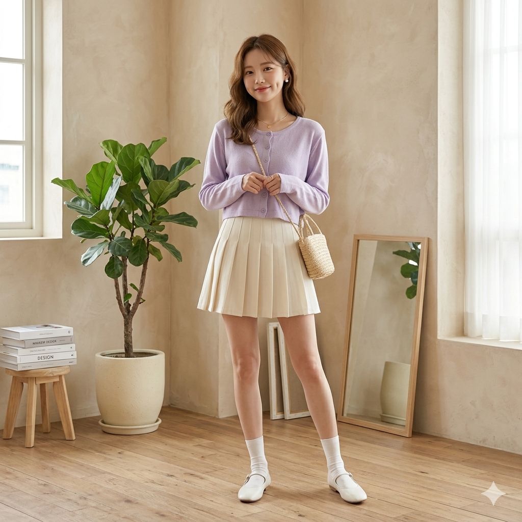 CARDIGAN RAJUT/ KNIT CROP WANITA -  UNGU LILAC