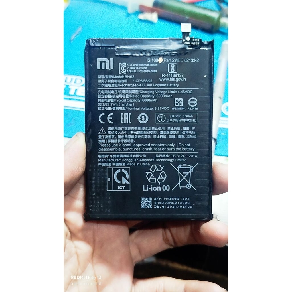 batre BN62 POCO M3 original copotan tested