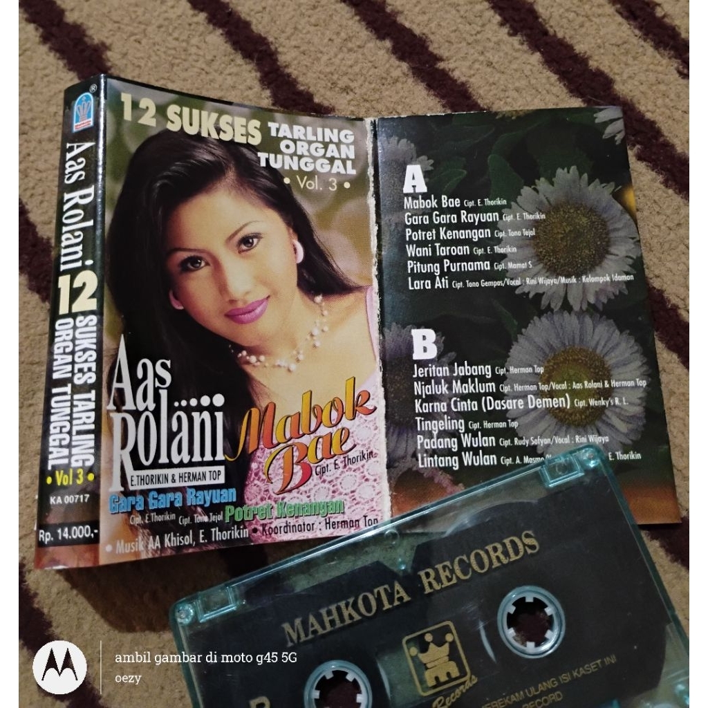 Kaset pita Aas Rolani - 12 sukses tarling organ tunggal