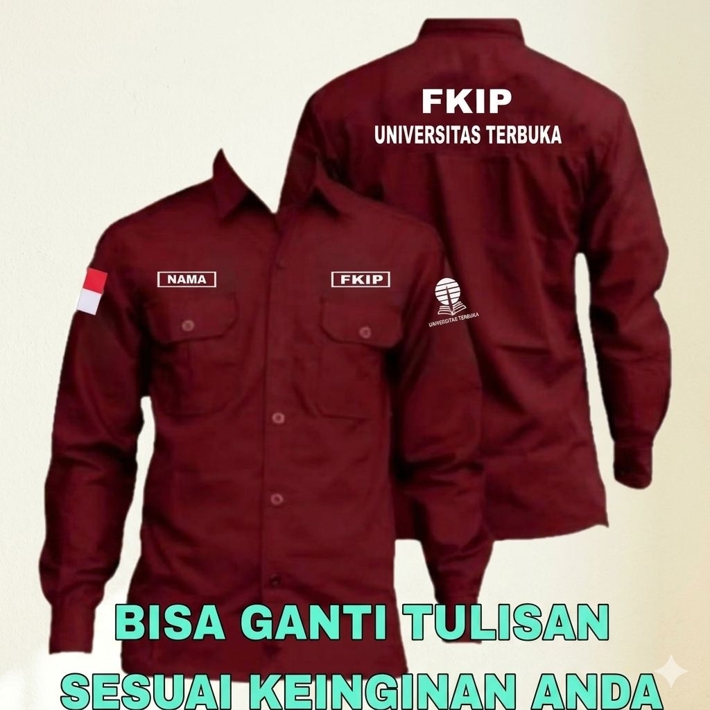 custom Terbaru kemeja UT universitas terbuka FKIP universitas terbuka seragam universitas terbuka ba