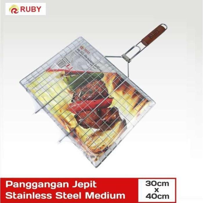 Ruby Panggangan Ikan Stainless Jepit Panggangan Ikan Tebal