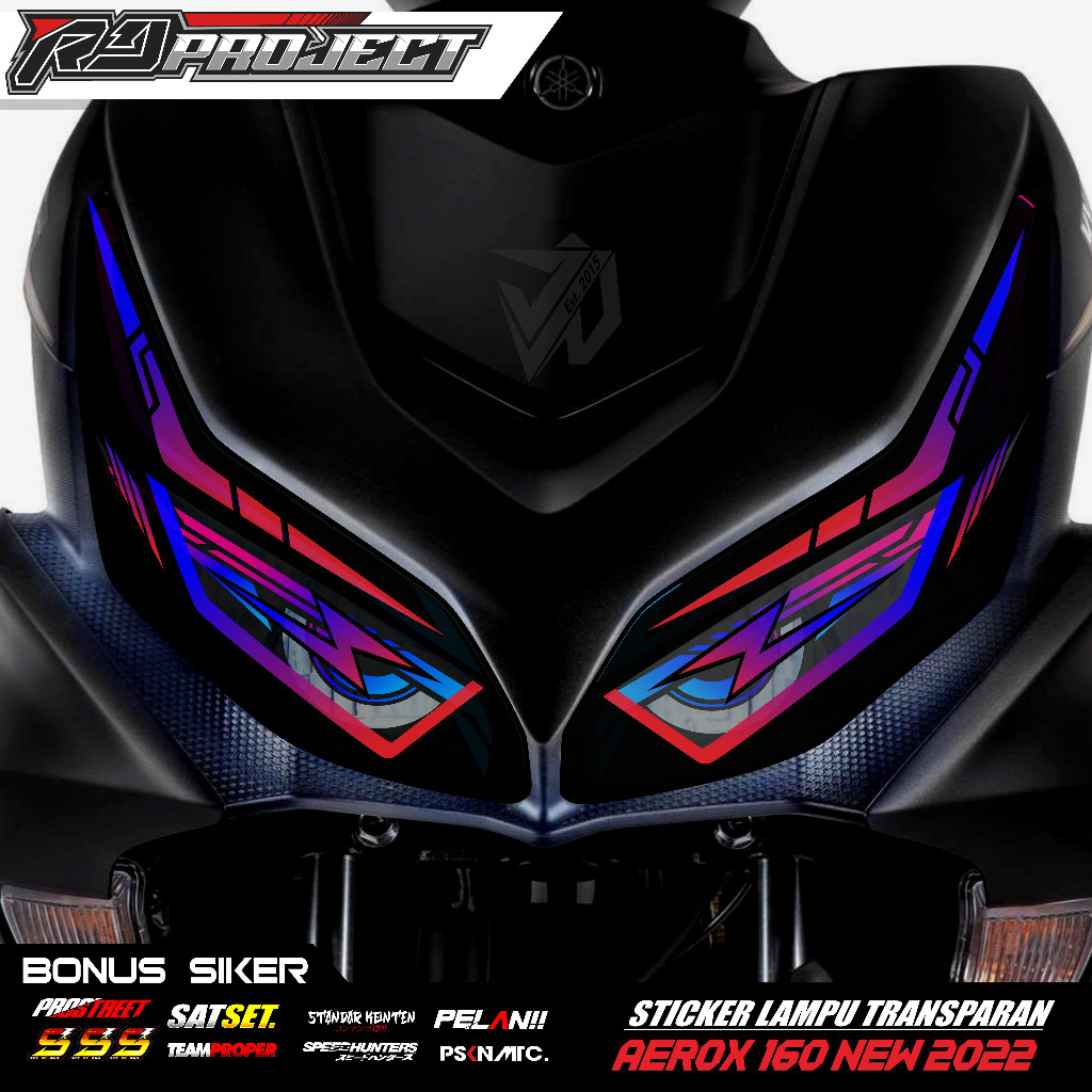 Stiker Lampu AEROX 160 | Stiker Variasi Lampu Alis Motor YAMAHA AEROX 160 New | Stiker Alis AEROX Rg