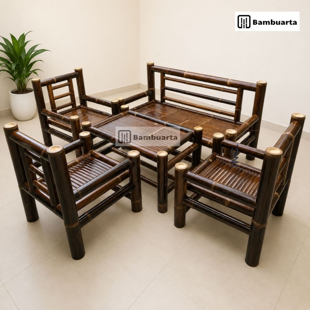 Kursi Bambu satu set