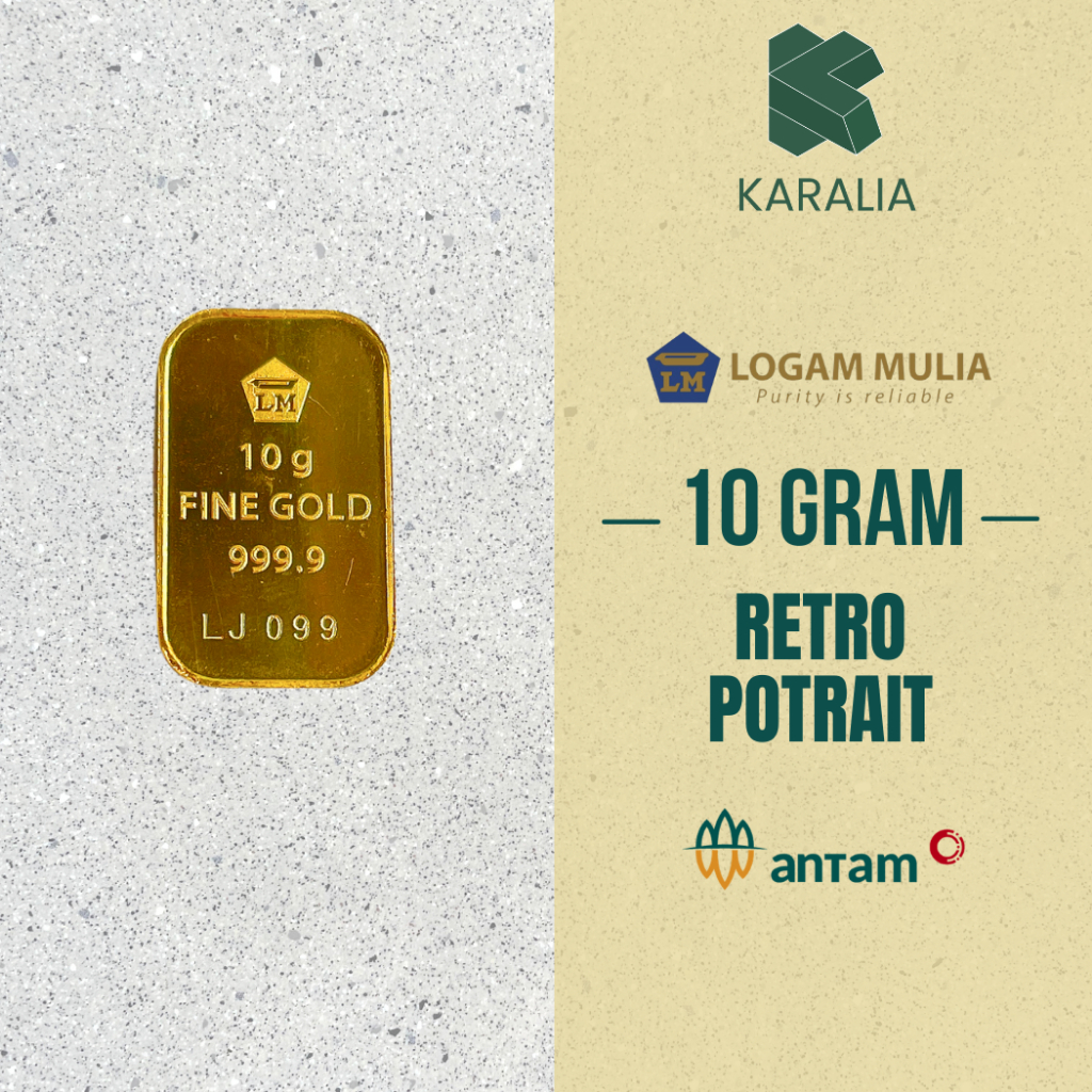 KARALIA – (LM) Logam Mulia Emas Antam 10 Gram Retro Potrait