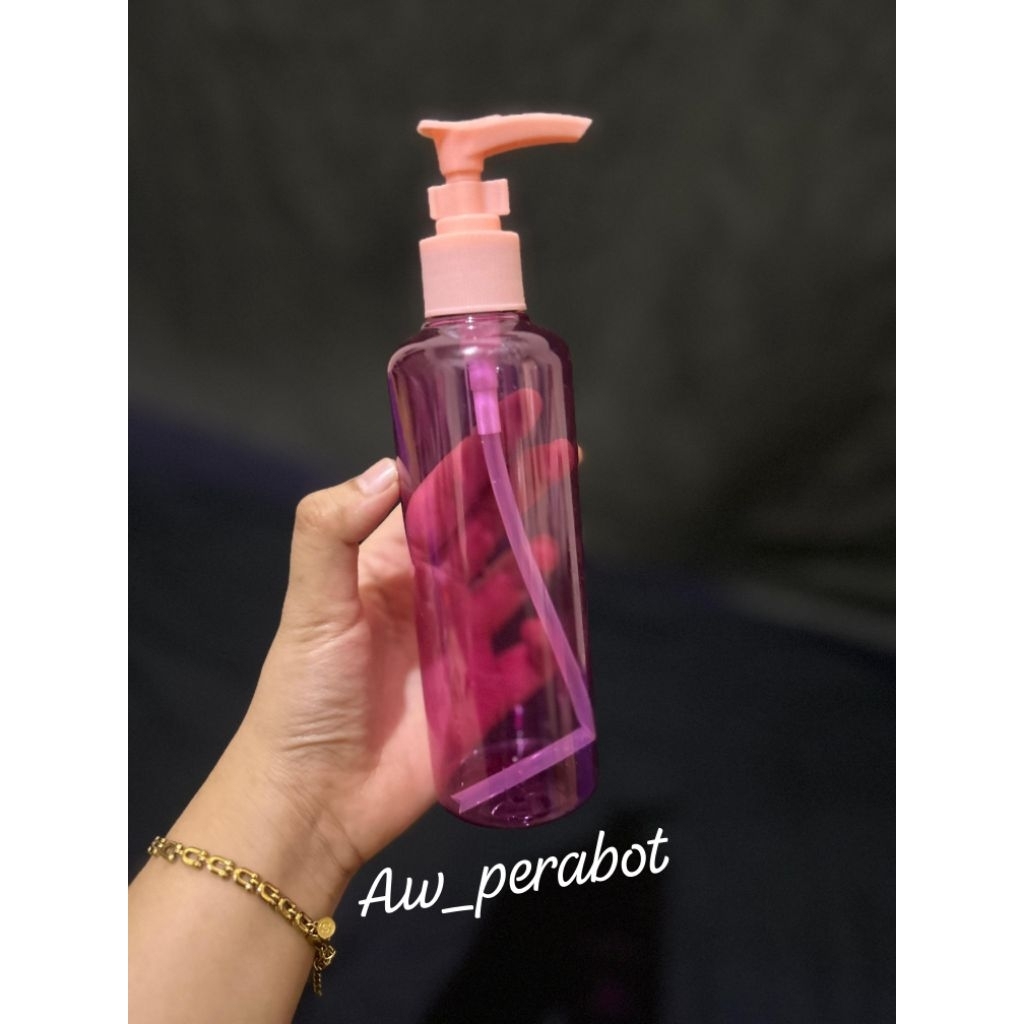 Botol Pump 250ml Pink Pump Clip Pink Pet Tebal / Botol Pump Lotion 250 Ml / Botol Pump 250ml