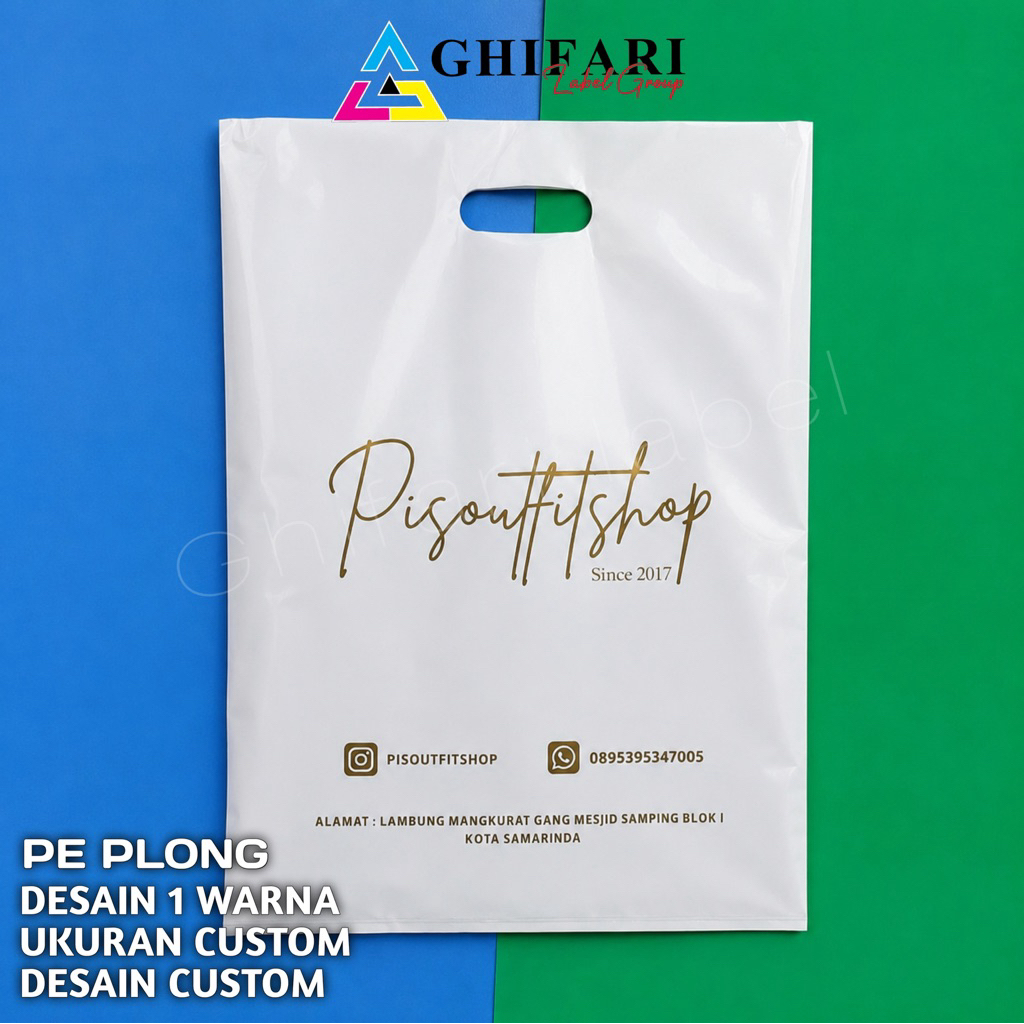 100 pcs PE plong /plastik sablon/plastikbaju/plastik kemasan baju/label baju