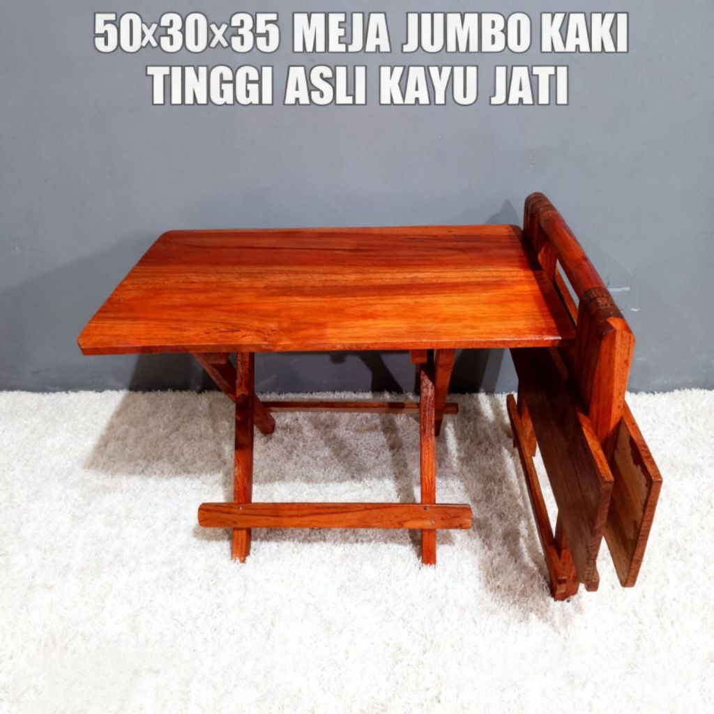 GROSIR MEJA BELAJAR LIPAT JUMBO KAYU JATI MODEL TINGGI