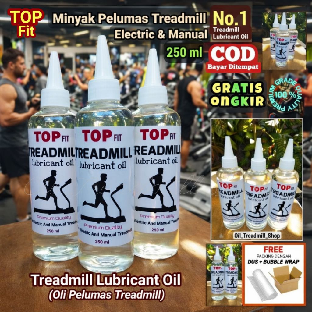 TOP Fit Minyak Pelumas Treadmill Elektrik Manual 250ml Anti Seret Tahan Panas | Treadmill Lubricant 